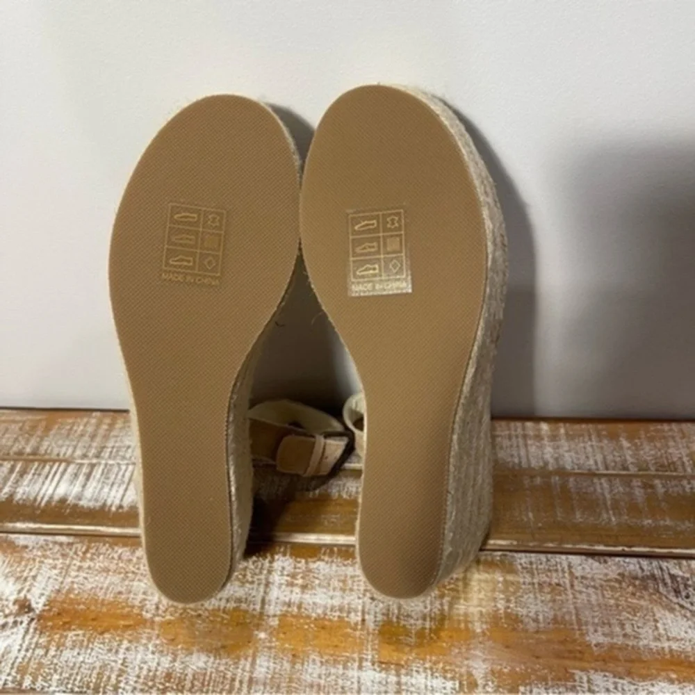 Soludos Sandals Heels Wedge Shoes Size 9.5 Color Tan